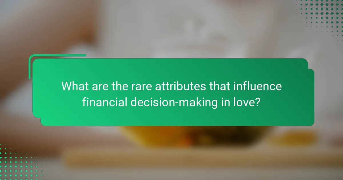 What are the rare attributes that influence financial decision-making in love?