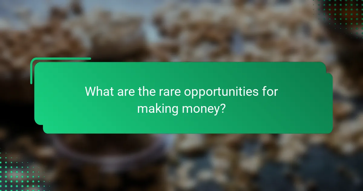 What are the rare opportunities for making money?