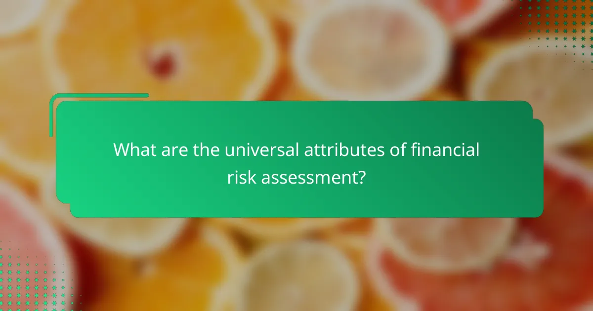 What are the universal attributes of financial risk assessment?