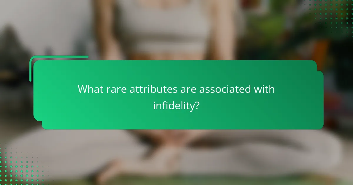 What rare attributes are associated with infidelity?