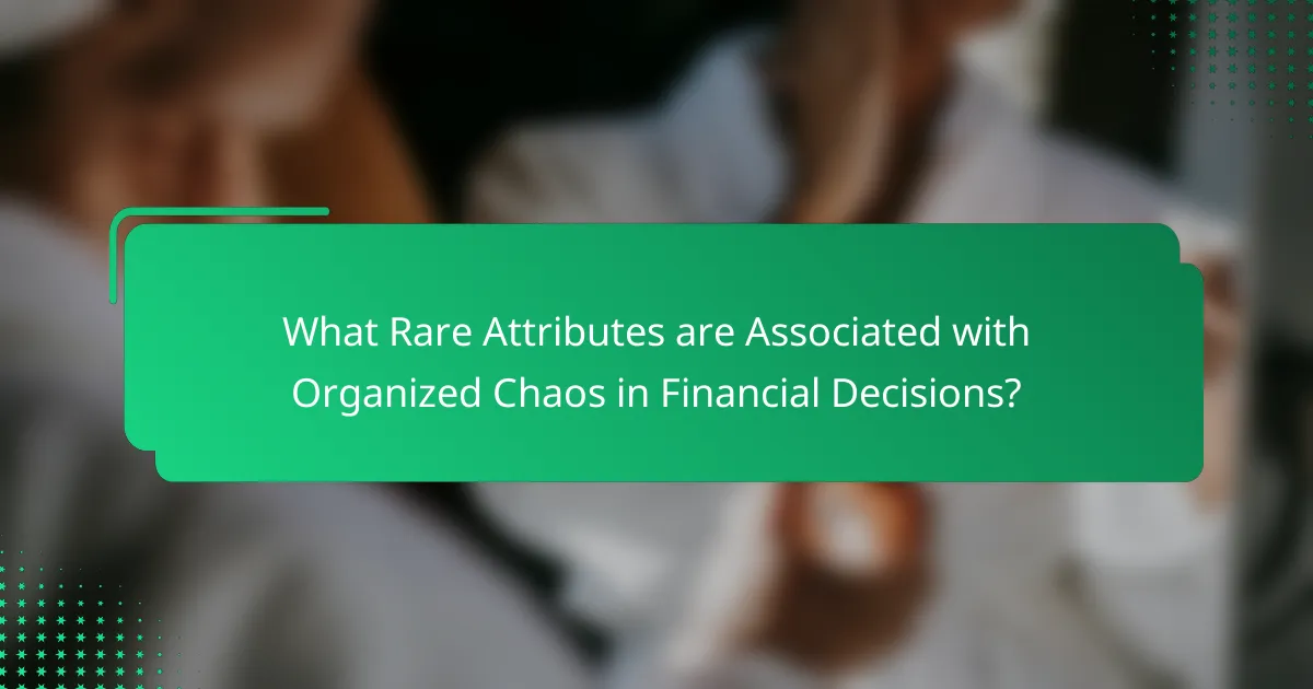 What Rare Attributes are Associated with Organized Chaos in Financial Decisions?