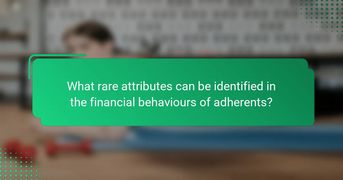 What rare attributes can be identified in the financial behaviours of adherents?