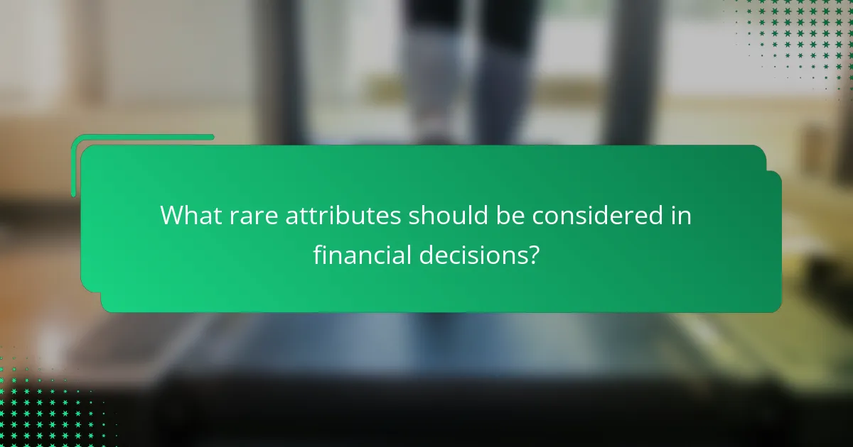 What rare attributes should be considered in financial decisions?