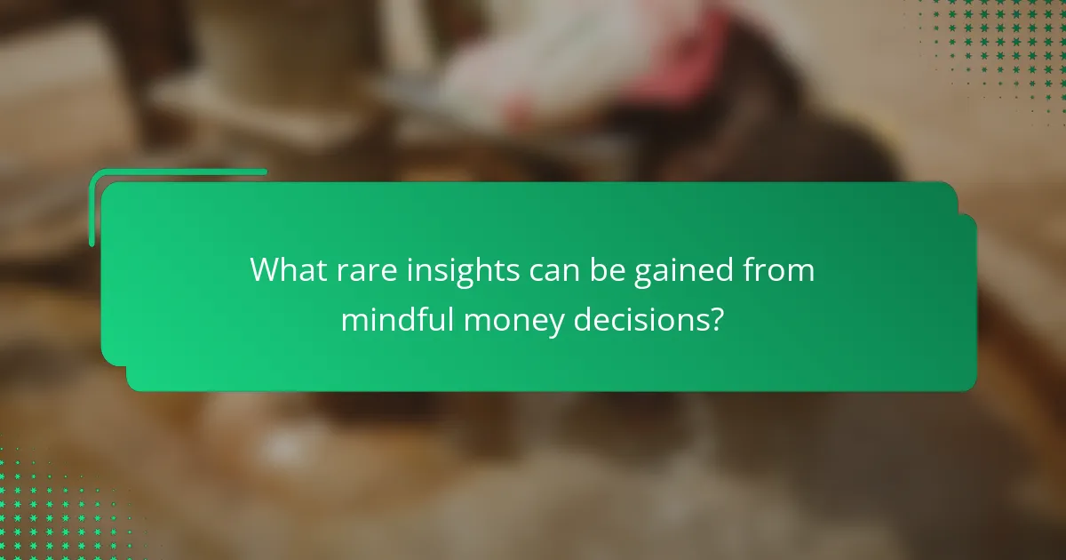 What rare insights can be gained from mindful money decisions?