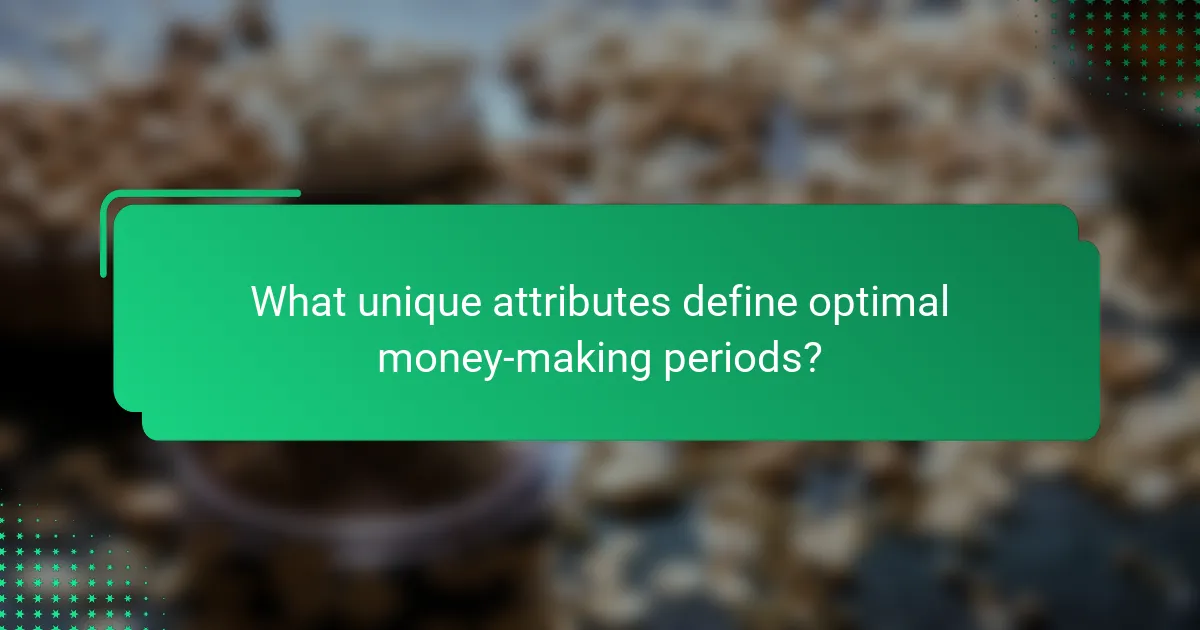 What unique attributes define optimal money-making periods?