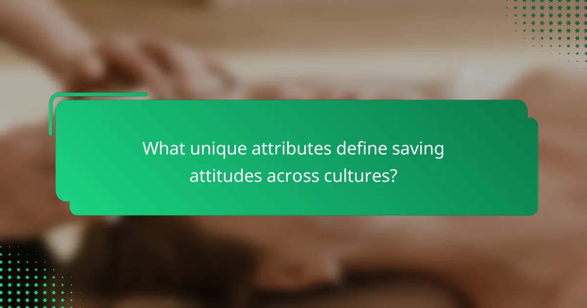 What unique attributes define saving attitudes across cultures?