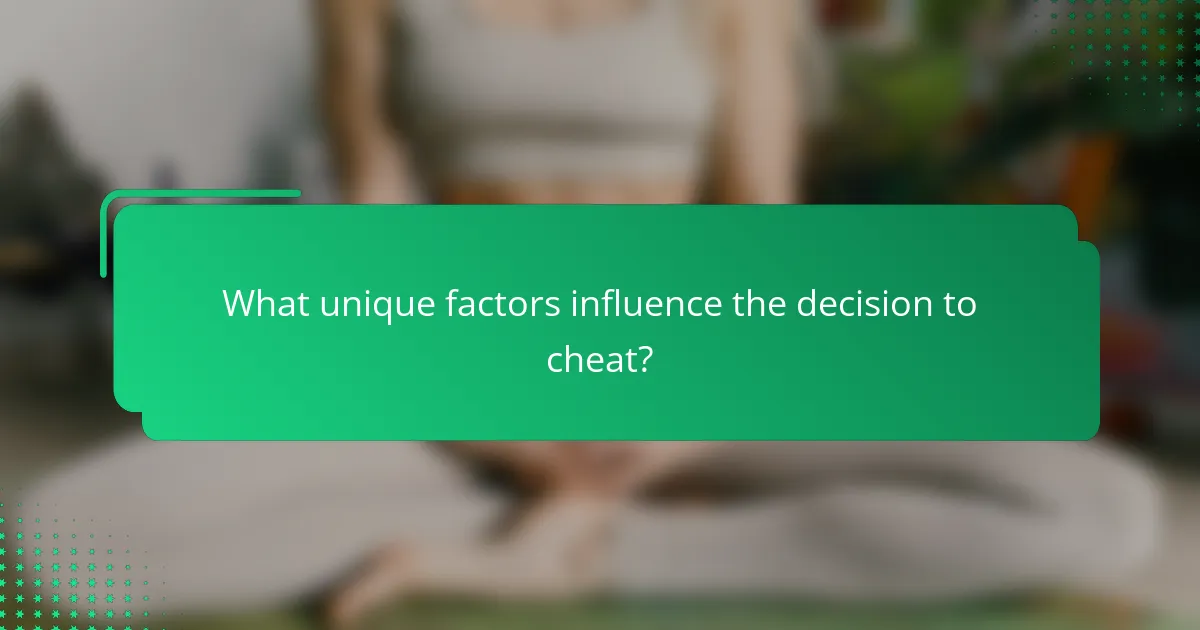 What unique factors influence the decision to cheat?