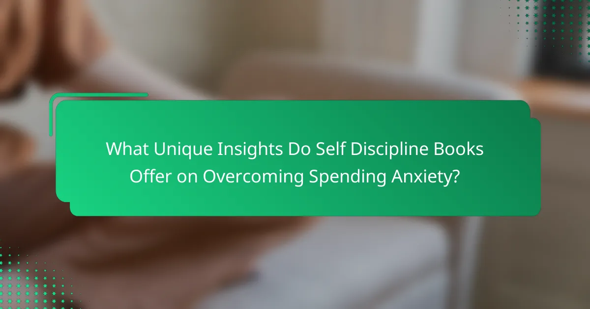 What Unique Insights Do Self Discipline Books Offer on Overcoming Spending Anxiety?