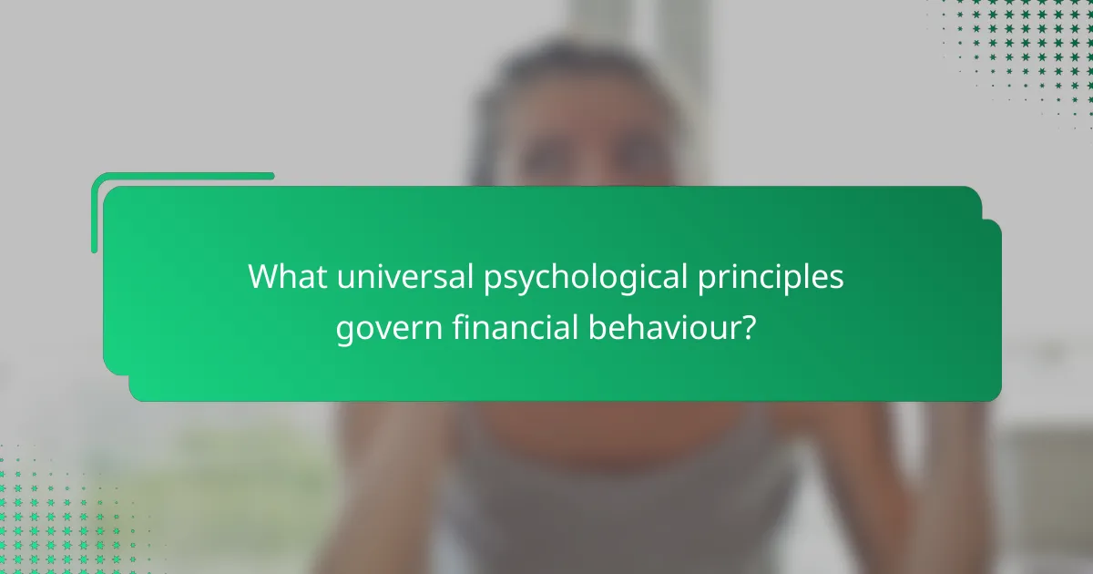 What universal psychological principles govern financial behaviour?